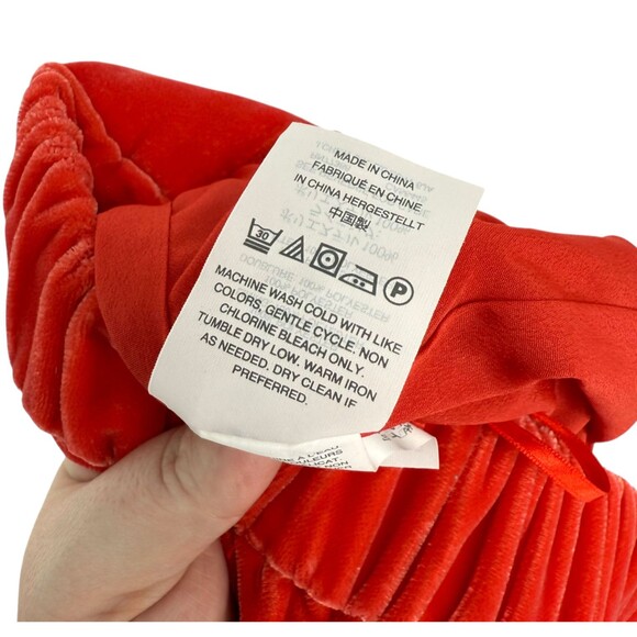 J.Crew Mini Skirt Womens Large TALL Orange Velvet Ruffle Flounce Pull On Pockets - Picture 11 of 12